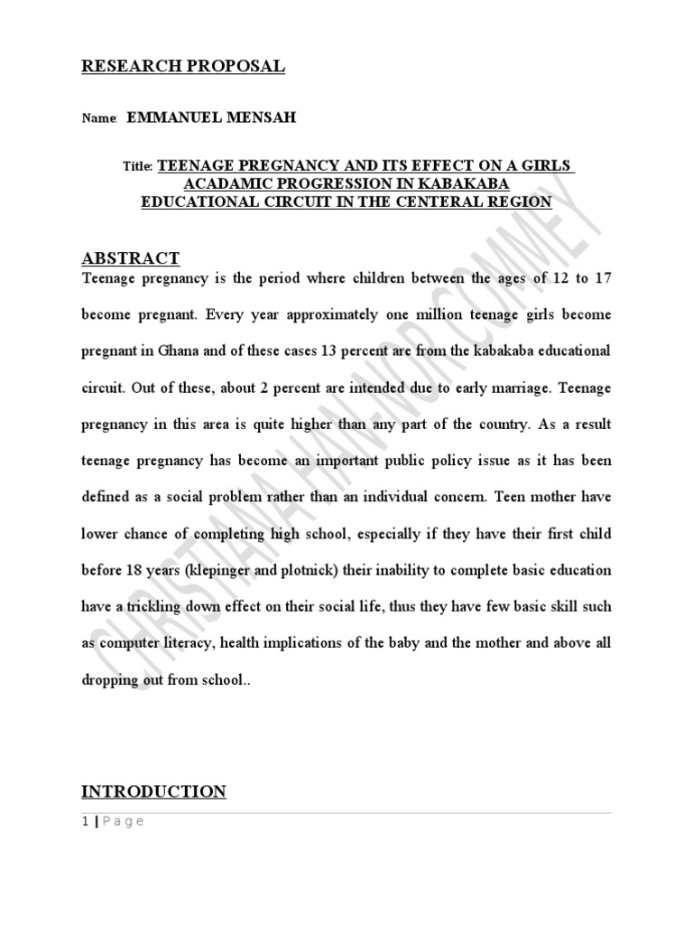 Реферат: Teen Pregnancy Essay Research Paper Teen PregnancyThesis